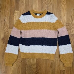 Sunday Best Women's Soft Boho Preppy‎ Striped Multicolor Sweater Size Small